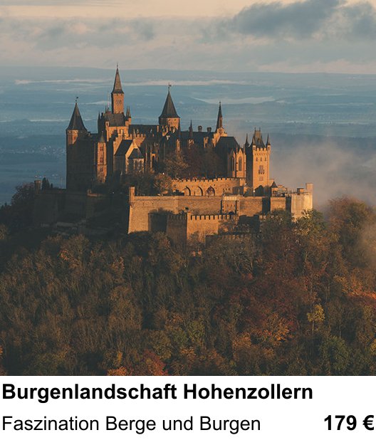 Szenischer Foto-Workshop mit dem Thema Burgenlandschaft Hohenzollern: Faszination Berge und Burgen