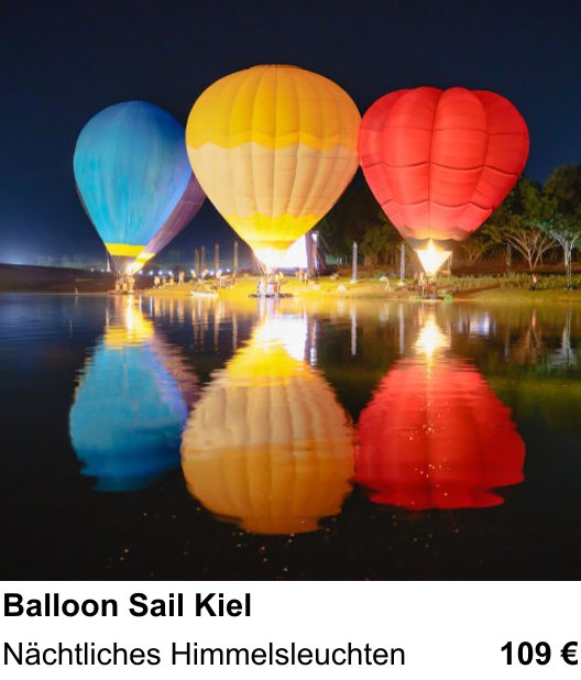 Szenischer Foto-Workshop mit dem Thema Balloon Sail Kiel: Nächtliches Himmelsleuchten