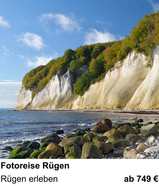 Szenischer Foto-Workshop mit dem Thema Fotoreise Rügen: Rügen erleben