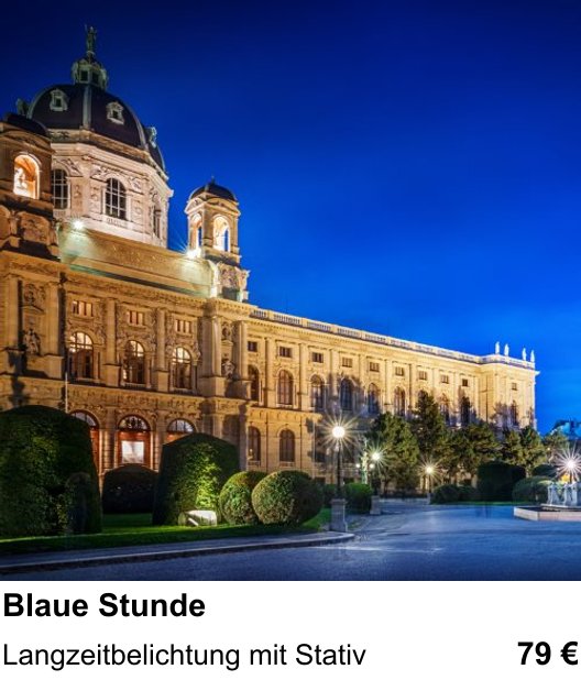 Neue Perspektiven im Fotoworkshop Wien: Abendfotografie mit Stativ